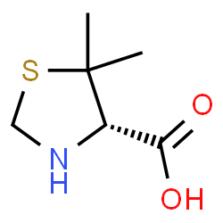 ChemSpider 2D Image | (S)-5,5-Dimethylthiazolidine-4-carboxylic acid | C6H11NO2S