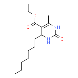 ChemSpider 2D Image | Ethyl 4-heptyl-6-methyl-2-oxo-1,2,3,4-tetrahydro-5-pyrimidinecarboxylate | C15H26N2O3