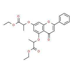 ChemSpider 2D Image | Diethyl 2,2'-[(4-oxo-2-phenyl-4H-chromene-5,7-diyl)bis(oxy)]dipropanoate | C25H26O8