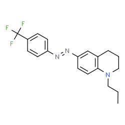 ChemSpider 2D Image | 1-propyl-6-{2-[4-(trifluoromethyl)phenyl]diazenyl}-1,2,3,4-tetrahydroquinoline | C19H20F3N3