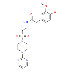 ChemSpider 2D Image | 2-(3,4-Dimethoxyphenyl)-N-(2-{[4-(2-pyrimidinyl)-1-piperazinyl]sulfonyl}ethyl)acetamide | C20H27N5O5S