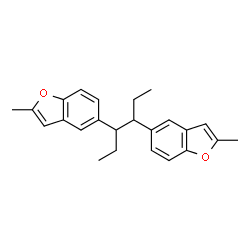 ChemSpider 2D Image | 5,5'-(3,4-Hexanediyl)bis(2-methyl-1-benzofuran) | C24H26O2