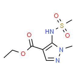 ChemSpider 2D Image | Ethyl 1-methyl-5-[(methylsulfonyl)amino]-1H-pyrazole-4-carboxylate | C8H13N3O4S