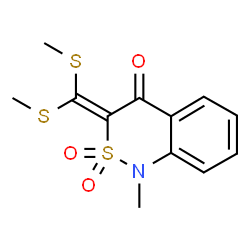 ChemSpider 2D Image | 3-[Bis(methylsulfanyl)methylene]-1-methyl-1H-2,1-benzothiazin-4(3H)-one 2,2-dioxide | C12H13NO3S3