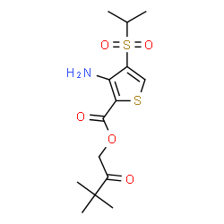 ChemSpider 2D Image | 3,3-Dimethyl-2-oxobutyl 3-amino-4-(isopropylsulfonyl)-2-thiophenecarboxylate | C14H21NO5S2