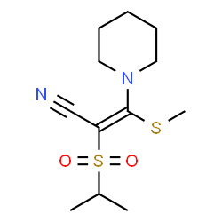 ChemSpider 2D Image | (2Z)-2-(Isopropylsulfonyl)-3-(methylsulfanyl)-3-(1-piperidinyl)acrylonitrile | C12H20N2O2S2