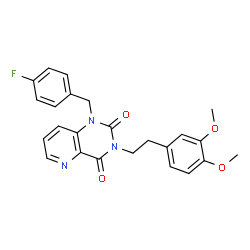 ChemSpider 2D Image | 3-[2-(3,4-Dimethoxyphenyl)ethyl]-1-(4-fluorobenzyl)pyrido[3,2-d]pyrimidine-2,4(1H,3H)-dione | C24H22FN3O4