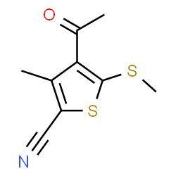ChemSpider 2D Image | 4-acetyl-3-methyl-5-(methylthio)thiophene-2-carbonitrile | C9H9NOS2