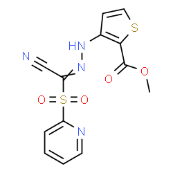 ChemSpider 2D Image | Methyl 3-{2-[cyano(2-pyridinylsulfonyl)methylene]hydrazino}-2-thiophenecarboxylate | C13H10N4O4S2