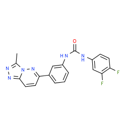 ChemSpider 2D Image | 1-(3,4-Difluorophenyl)-3-[3-(3-methyl[1,2,4]triazolo[4,3-b]pyridazin-6-yl)phenyl]urea | C19H14F2N6O