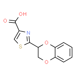ChemSpider 2D Image | 2-(2,3-DIHYDRO-1,4-BENZODIOXIN-2-YL)-1,3-THIAZOLE-4-CARBOXYLIC ACID | C12H9NO4S