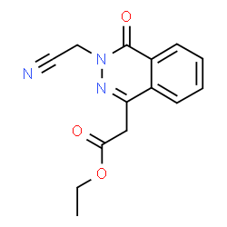 ChemSpider 2D Image | Ethyl [3-(cyanomethyl)-4-oxo-3,4-dihydro-1-phthalazinyl]acetate | C14H13N3O3