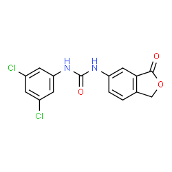 ChemSpider 2D Image | 1-(3,5-Dichlorophenyl)-3-(3-oxo-1,3-dihydro-2-benzofuran-5-yl)urea | C15H10Cl2N2O3