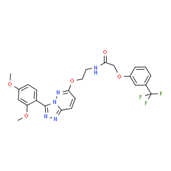 ChemSpider 2D Image | N-(2-{[3-(2,4-Dimethoxyphenyl)[1,2,4]triazolo[4,3-b]pyridazin-6-yl]oxy}ethyl)-2-[3-(trifluoromethyl)phenoxy]acetamide | C24H22F3N5O5