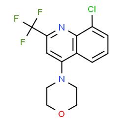 ChemSpider 2D Image | 4-[8-chloro-2-(trifluoromethyl)-4-quinolyl]morpholine | C14H12ClF3N2O