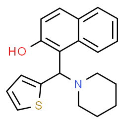 ChemSpider 2D Image | 1-[piperidino(2-thienyl)methyl]-2-naphthol | C20H21NOS