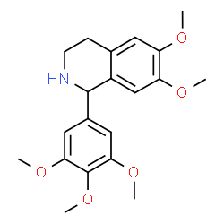 ChemSpider 2D Image | 6,7-Dimethoxy-1-(3,4,5-trimethoxyphenyl)-1,2,3,4-tetrahydroisoquinoline | C20H25NO5