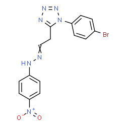 ChemSpider 2D Image | 1-(4-Bromophenyl)-5-{2-[(4-nitrophenyl)hydrazono]ethyl}-1H-tetrazole | C15H12BrN7O2