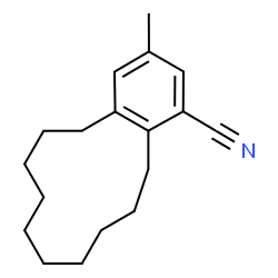 ChemSpider 2D Image | 3-Methyl-5,6,7,8,9,10,11,12,13,14-decahydrobenzo[12]annulene-1-carbonitrile | C18H25N