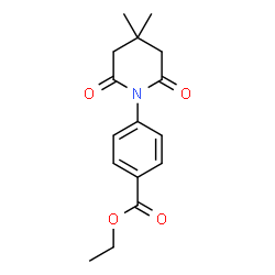 ChemSpider 2D Image | ethyl 4-(4,4-dimethyl-2,6-dioxopiperidino)benzoate | C16H19NO4