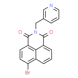 ChemSpider 2D Image | 6-Bromo-2-(3-pyridinylmethyl)-1H-benzo[de]isoquinoline-1,3(2H)-dione | C18H11BrN2O2