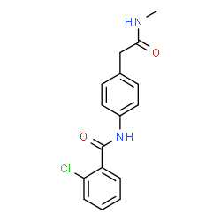 ChemSpider 2D Image | 2-Chloro-N-{4-[2-(methylamino)-2-oxoethyl]phenyl}benzamide | C16H15ClN2O2
