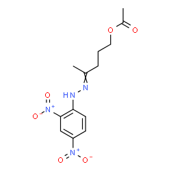 ChemSpider 2D Image | 4-[(2,4-Dinitrophenyl)hydrazono]pentyl acetate | C13H16N4O6