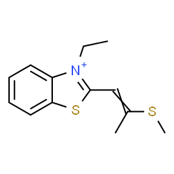 ChemSpider 2D Image | 3-Ethyl-2-[2-(methylsulfanyl)-1-propen-1-yl]-1,3-benzothiazol-3-ium | C13H16NS2
