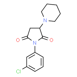 ChemSpider 2D Image | 1-(3-Chlorophenyl)-3-(1-piperidinyl)-2,5-pyrrolidinedione | C15H17ClN2O2