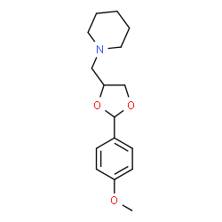 ChemSpider 2D Image | 1-{[2-(4-Methoxyphenyl)-1,3-dioxolan-4-yl]methyl}piperidine | C16H23NO3