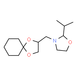 ChemSpider 2D Image | 3-(1,4-Dioxaspiro[4.5]dec-2-ylmethyl)-2-isopropyl-1,3-oxazolidine | C15H27NO3