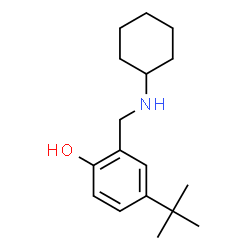 ChemSpider 2D Image | 2-[(Cyclohexylamino)methyl]-4-(2-methyl-2-propanyl)phenol | C17H27NO