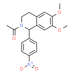 ChemSpider 2D Image | 1-[6,7-Dimethoxy-1-(4-nitrophenyl)-3,4-dihydro-2(1H)-isoquinolinyl]ethanone | C19H20N2O5