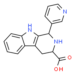ChemSpider 2D Image | 1-Pyridin-3-yl-2,3,4,9-tetrahydro-1H-b-carboline-3-carboxylic acid | C17H15N3O2