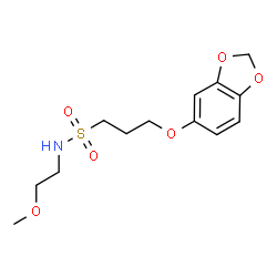 ChemSpider 2D Image | 3-(1,3-Benzodioxol-5-yloxy)-N-(2-methoxyethyl)-1-propanesulfonamide | C13H19NO6S