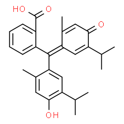 ChemSpider 2D Image | 2-[(Z)-(4-Hydroxy-5-isopropyl-2-methylphenyl)(5-isopropyl-2-methyl-4-oxo-2,5-cyclohexadien-1-ylidene)methyl]benzoic acid | C28H30O4