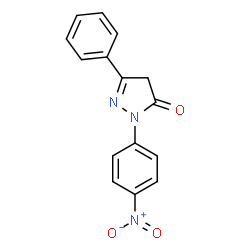 ChemSpider 2D Image | 2-(4-Nitrophenyl)-5-phenyl-2,4-dihydro-3H-pyrazol-3-one | C15H11N3O3