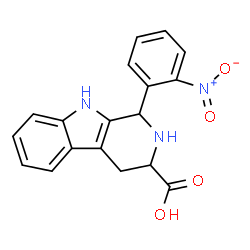 ChemSpider 2D Image | 1-(2-Nitrophenyl)-2,3,4,9-tetrahydro-1H-beta-carboline-3-carboxylic acid | C18H15N3O4