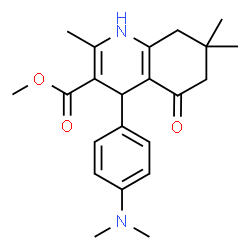 ChemSpider 2D Image | Methyl 4-[4-(dimethylamino)phenyl]-2,7,7-trimethyl-5-oxo-1,4,5,6,7,8-hexahydro-3-quinolinecarboxylate | C22H28N2O3
