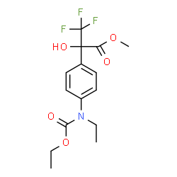 ChemSpider 2D Image | Methyl 2-{4-[(ethoxycarbonyl)(ethyl)amino]phenyl}-3,3,3-trifluoro-2-hydroxypropanoate | C15H18F3NO5