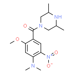 ChemSpider 2D Image | [4-(Dimethylamino)-2-methoxy-5-nitrophenyl](3,5-dimethyl-1-piperazinyl)methanone | C16H24N4O4