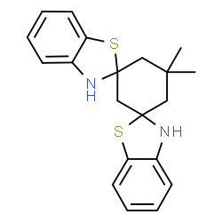 ChemSpider 2D Image | 5',5'-Dimethyl-3H,3''H-dispiro[1,3-benzothiazole-2,1'-cyclohexane-3',2''-[1,3]benzothiazole] | C20H22N2S2