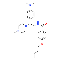 ChemSpider 2D Image | 4-Butoxy-N-{2-[4-(dimethylamino)phenyl]-2-(4-methyl-1-piperazinyl)ethyl}benzamide | C26H38N4O2