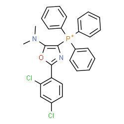 ChemSpider 2D Image | [2-(2,4-Dichloro-phenyl)-5-dimethylamino-oxazol-4-yl]-triphenyl-phosphonium | C29H24Cl2N2OP