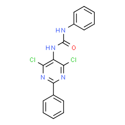 ChemSpider 2D Image | 1-(4,6-Dichloro-2-phenyl-5-pyrimidinyl)-3-phenylurea | C17H12Cl2N4O