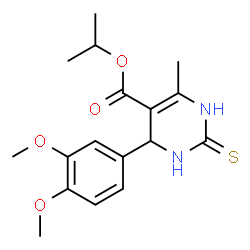 ChemSpider 2D Image | Isopropyl 4-(3,4-dimethoxyphenyl)-6-methyl-2-thioxo-1,2,3,4-tetrahydro-5-pyrimidinecarboxylate | C17H22N2O4S