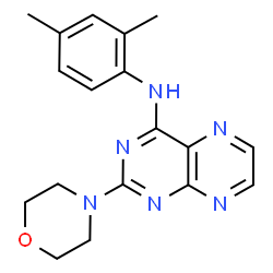 ChemSpider 2D Image | N-(2,4-Dimethylphenyl)-2-(4-morpholinyl)-4-pteridinamine | C18H20N6O