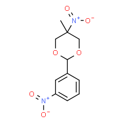 ChemSpider 2D Image | 5-Methyl-5-nitro-2-(3-nitrophenyl)-1,3-dioxane | C11H12N2O6