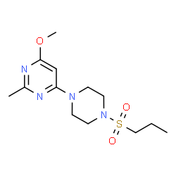 ChemSpider 2D Image | 4-Methoxy-2-methyl-6-[4-(propylsulfonyl)-1-piperazinyl]pyrimidine | C13H22N4O3S