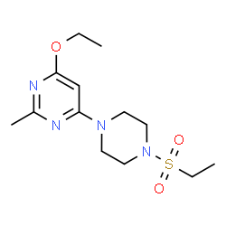 ChemSpider 2D Image | 4-Ethoxy-6-[4-(ethylsulfonyl)-1-piperazinyl]-2-methylpyrimidine | C13H22N4O3S